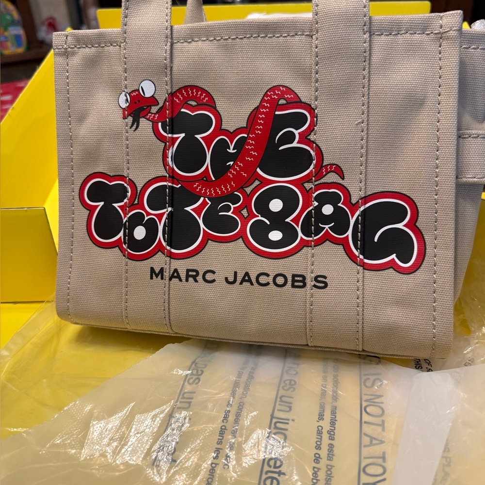 Marc Jacobs Tan Tote with Bold Logo
